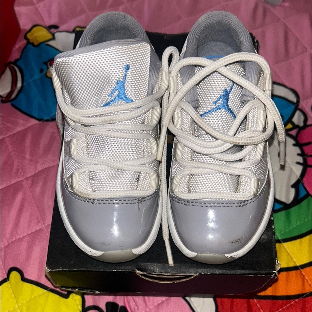 Kids White and Gray Jordan 11